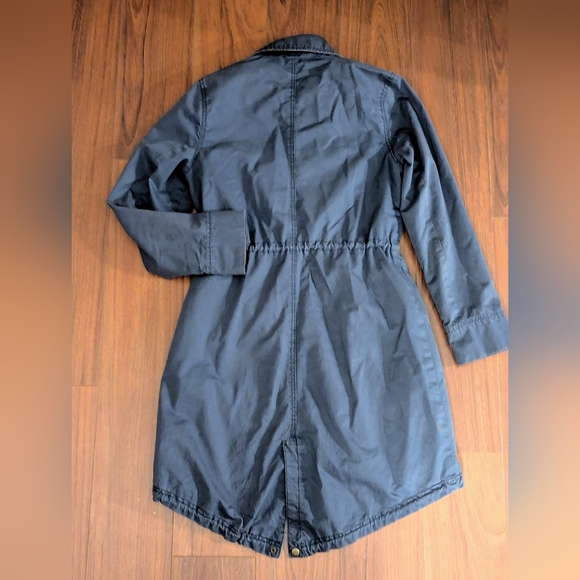 Medium Long Utility Jacket 100% Cotton, Dusky Blue - Picture 4 of 8